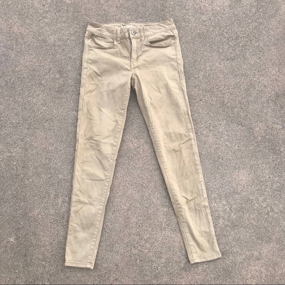 Tan American Eagle jeans!